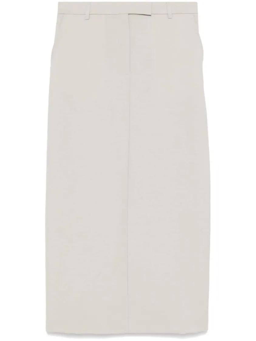 Thumbnail - Officine Generale - Light Grey Wool Skirt - Größe S - grau