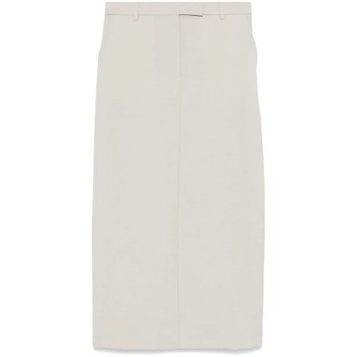 Officine Generale Midi Rokken Light Grey Wool Skirt Grey