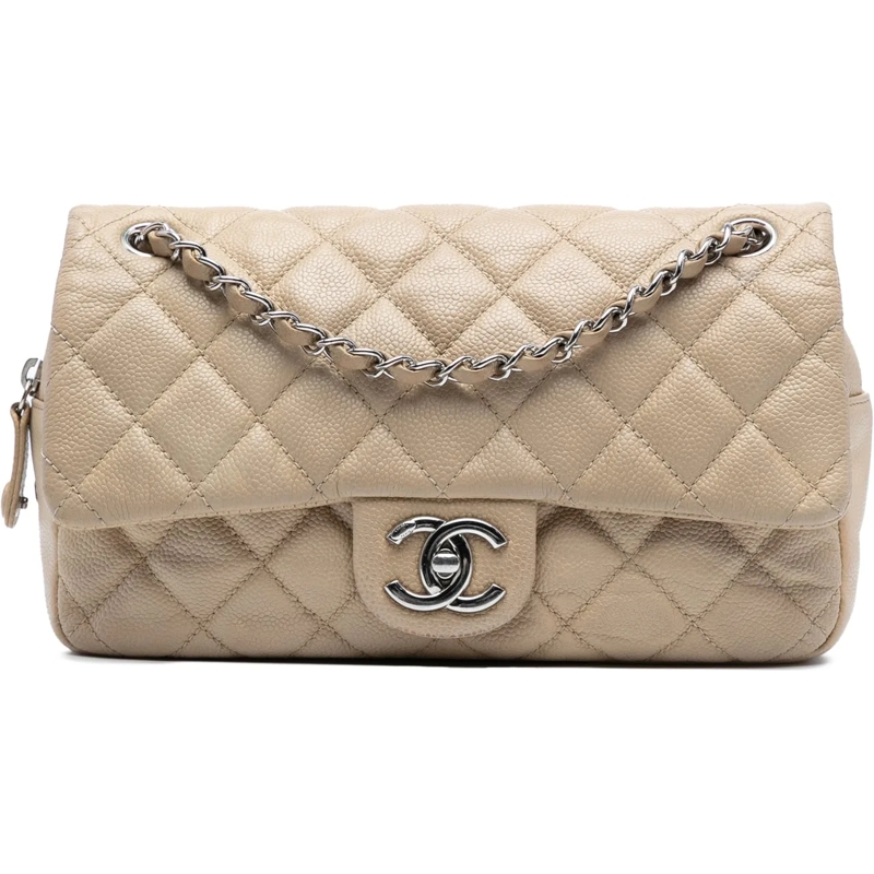 Chanel Sac à bandoulière Medium Quilted Caviar Easy Flap braun
