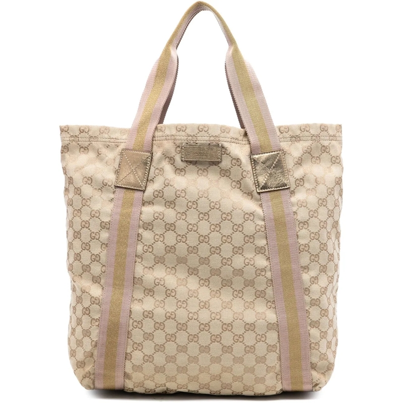 Gucci Shopper GG Canvas Web Tote braun