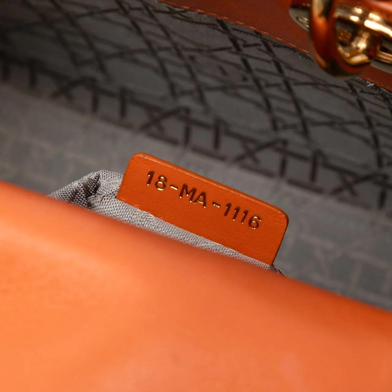 Thumbnail - Christian Dior Hobo Bags - Small Lambskin Cannage MyABCDior Lady Dior - Gr. unisize - in Orange - für Damen