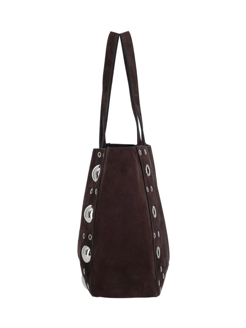 Valentino Garavani Shoppers & Totes Medium Suede Tote Bag With Metallic Studs in bruin