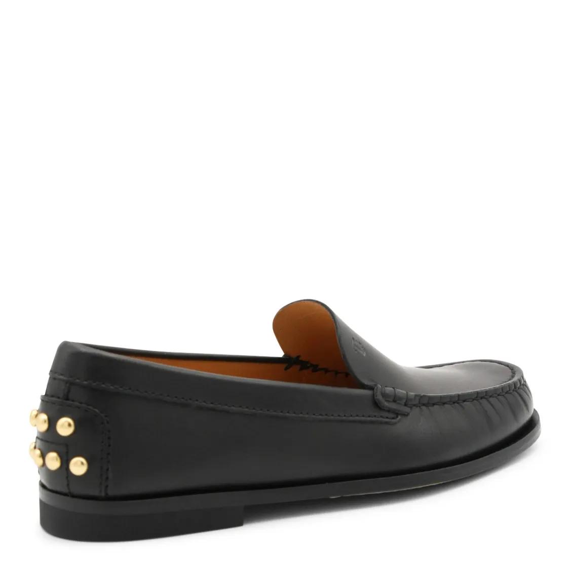 Thumbnail - Black Leather Loafers - Gr. 38,5 (EU) - in Schwarz