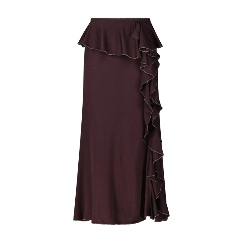 Ulla Johnson Maxirock Maxirock Laila mit Rüschensaum Lila