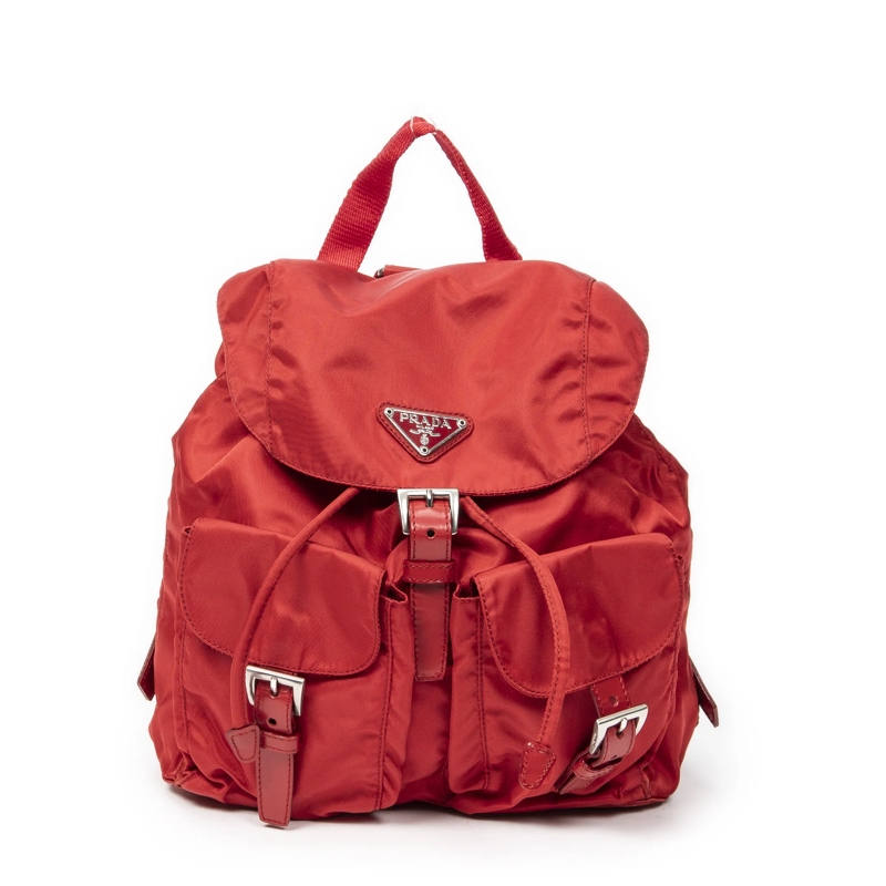 Prada Crossbody Bag Small Drawstring Backpack rot