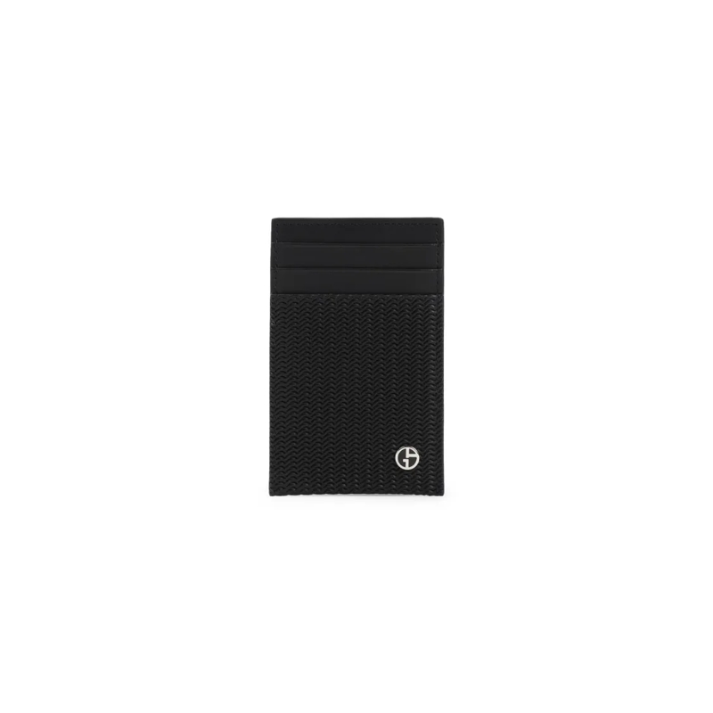 Giorgio Armani Geldbörse Black Leather Cardholder Black