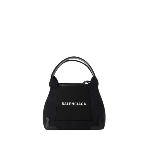 Balenciaga Navy Cabas Xs Aj Crossbody - Black/ Black - Canva Black Cross body-väskor