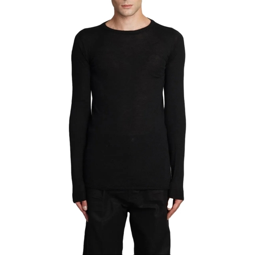 Rick Owens Sweatshirts Pull Cachemire Noir Biker Level Round Neck Rick Ow schwarz