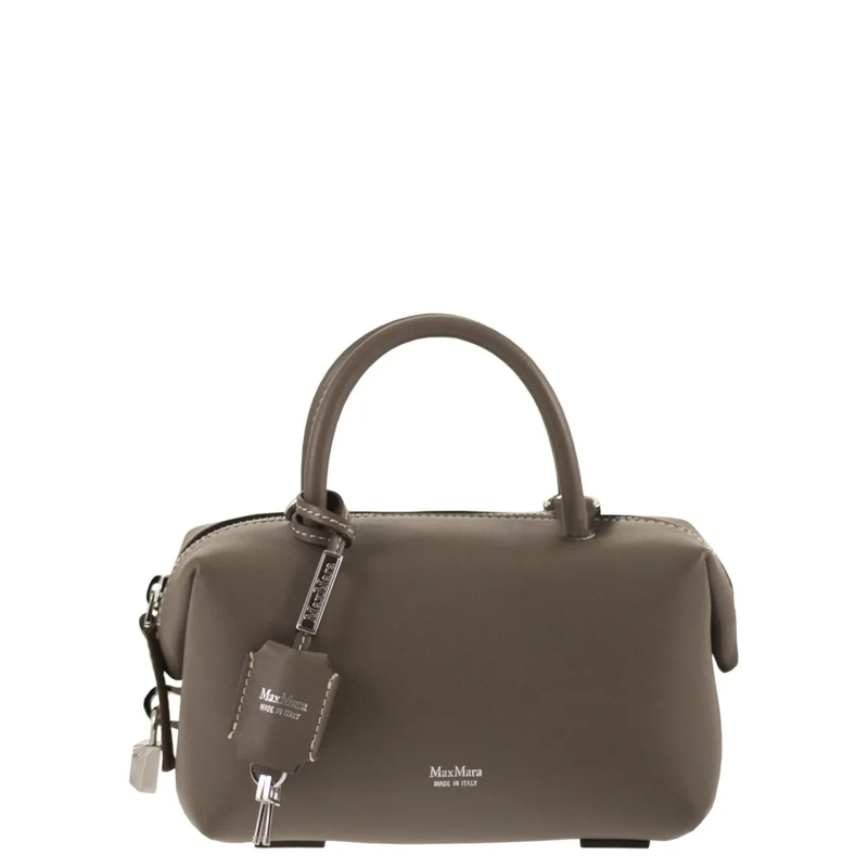 Max Mara Schultertasche Holdalls - Small Natural Leather Satchel Green