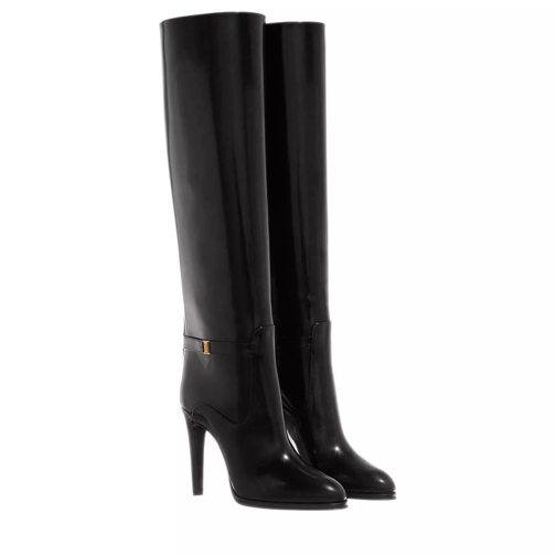 Saint Laurent Diane Boots In Shiny Leather Black Laars