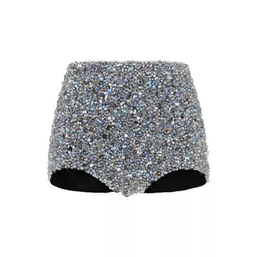 Dolce&Gabbana Embroidered Crystals Shorts Metallic 