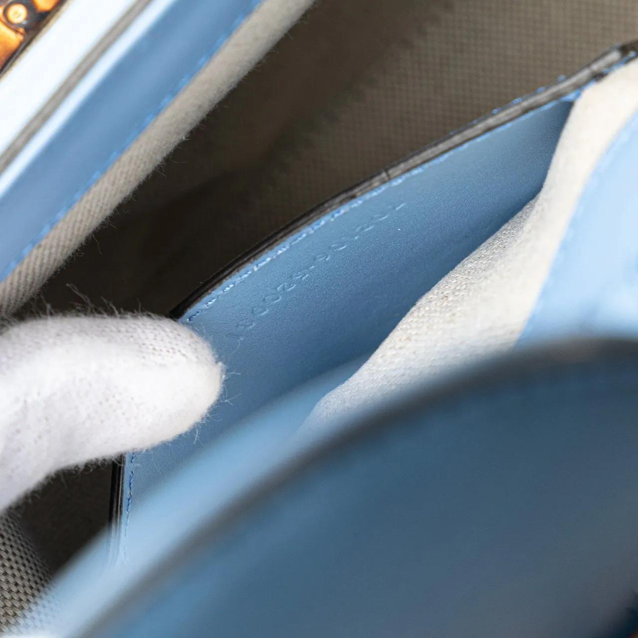 Thumbnail - Gucci Hobo Bags - Mini Calfskin Bamboo Top Handle Bag - Gr. unisize - in Blau - für Damen