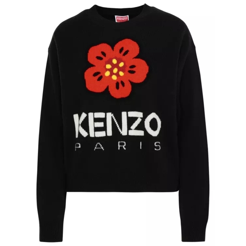 Kenzo Boke Flower Sweater In Black Wool Black 