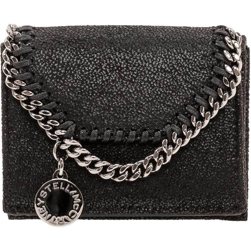 Stella McCartney Geldbörse Falabella Portafoglio Trifold con Patta schwarz