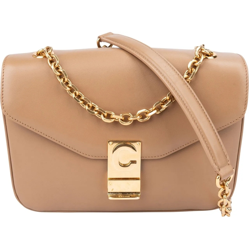 Celine Schultertasche Celine Leather C Chain Crossbody Bag braun