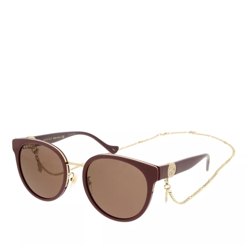 Gucci GG1027SK-004 56 Sunglass Woman Injection Brown-Brown-Brown Zonnebril