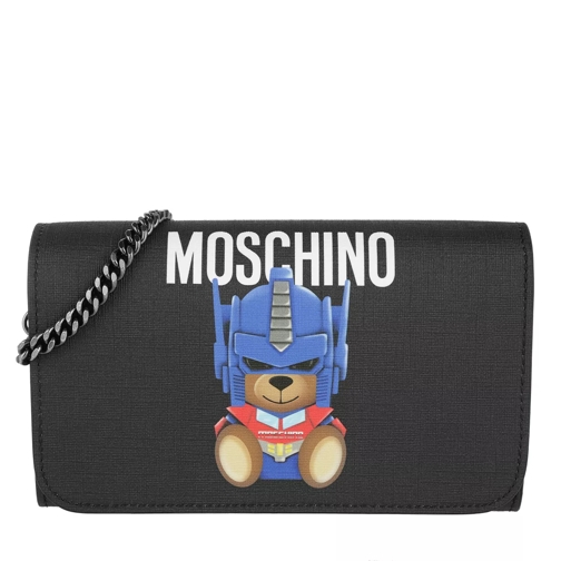 Moschino Transformers Ready to Bear Wallet On Chain Black Portemonnee Aan Een Ketting
