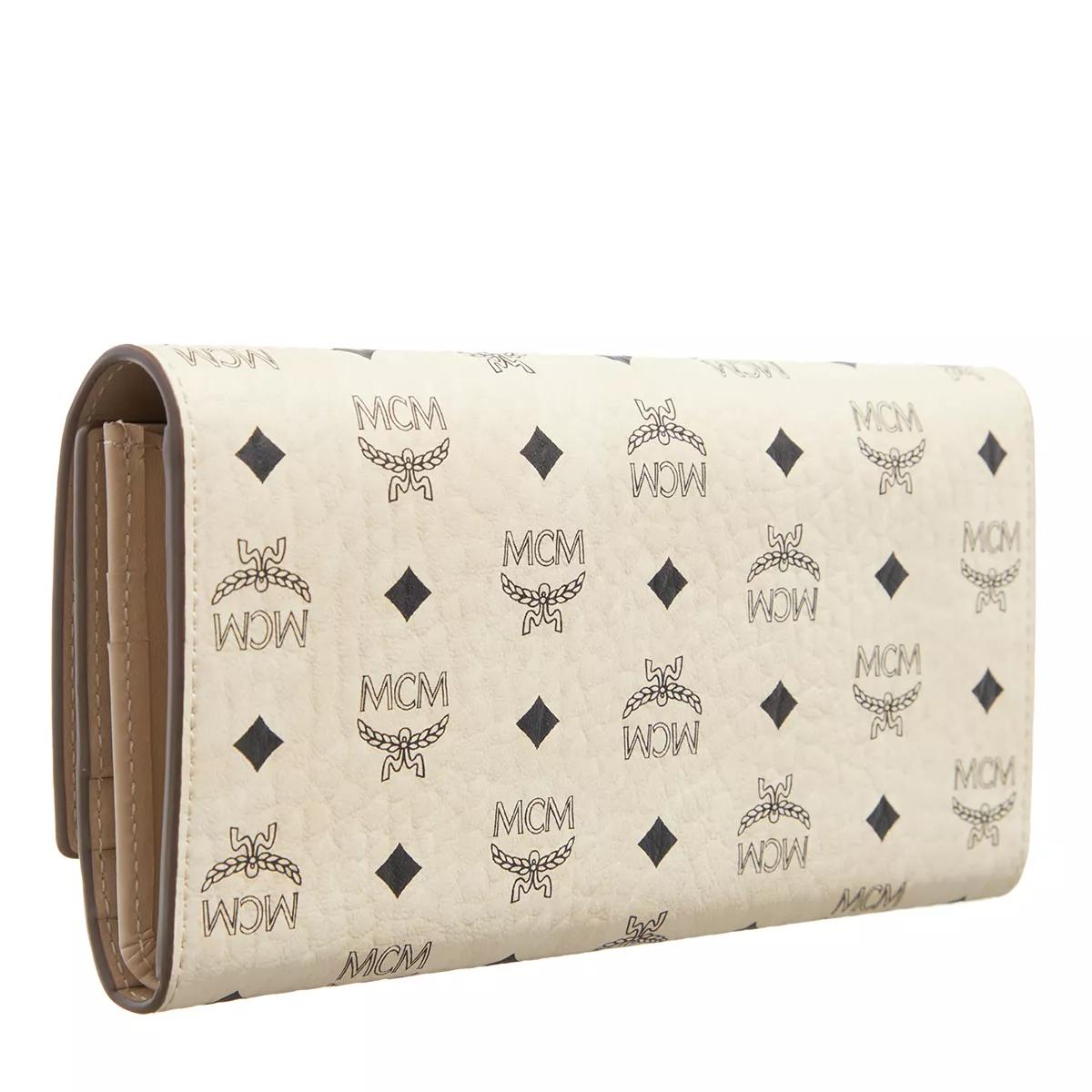 MCM Aren Visetos Tri-Fold | Continental Large Portemonnaie Beige