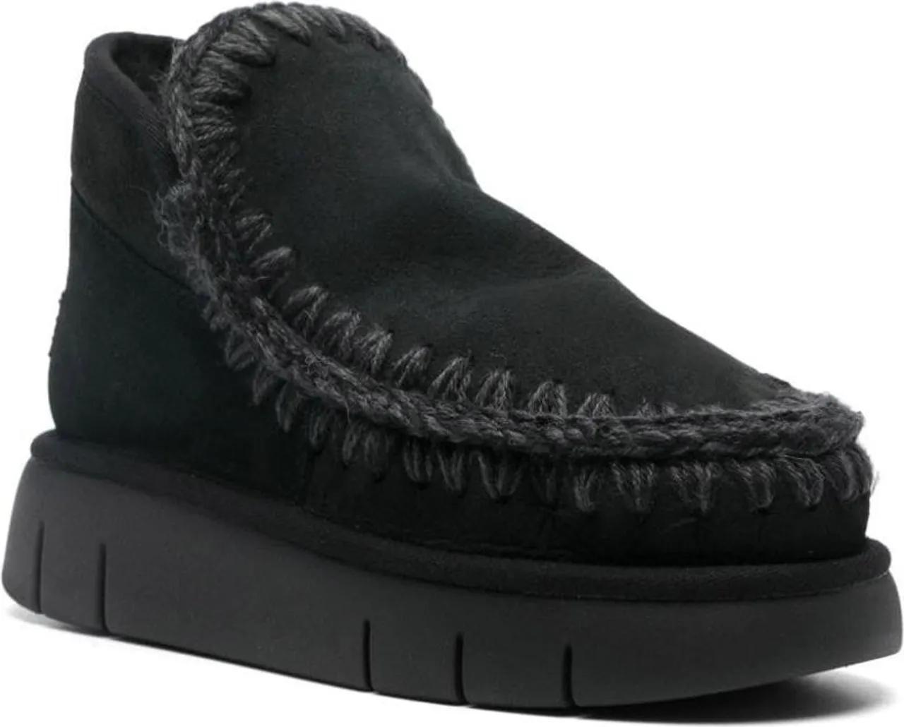 Thumbnail - Mou Stiefel - Moccasin-Inspired Ankle Boots With Whipstitch Deta - Gr. 37 (EU) - in Schwarz - für Damen
