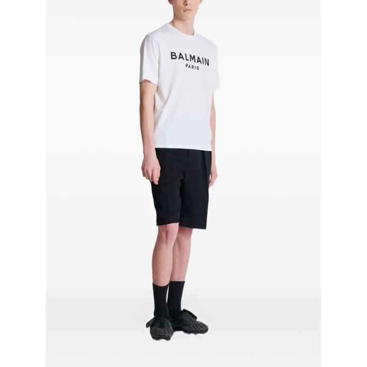 Tシャツ・カットソー Balmain Crew Neck T-Shirt With Bold Lettering And Straight Balmain Crew Neck T-Shirt With Bold Lettering And Straight