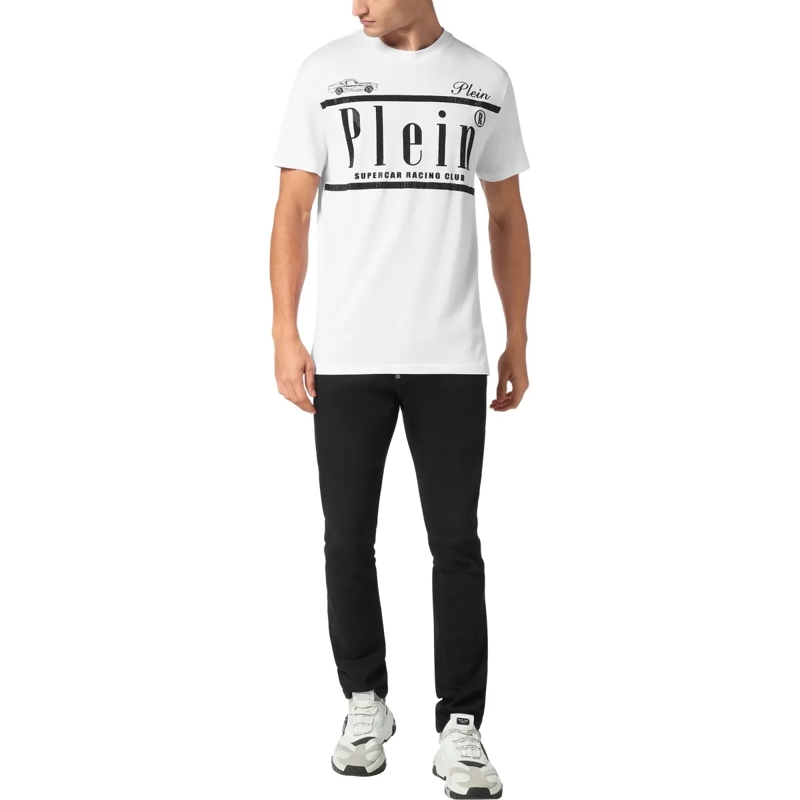 Philipp Plein T-Shirt T-Shirt Racing Mit Schmucksteinen weiss(Image 8)