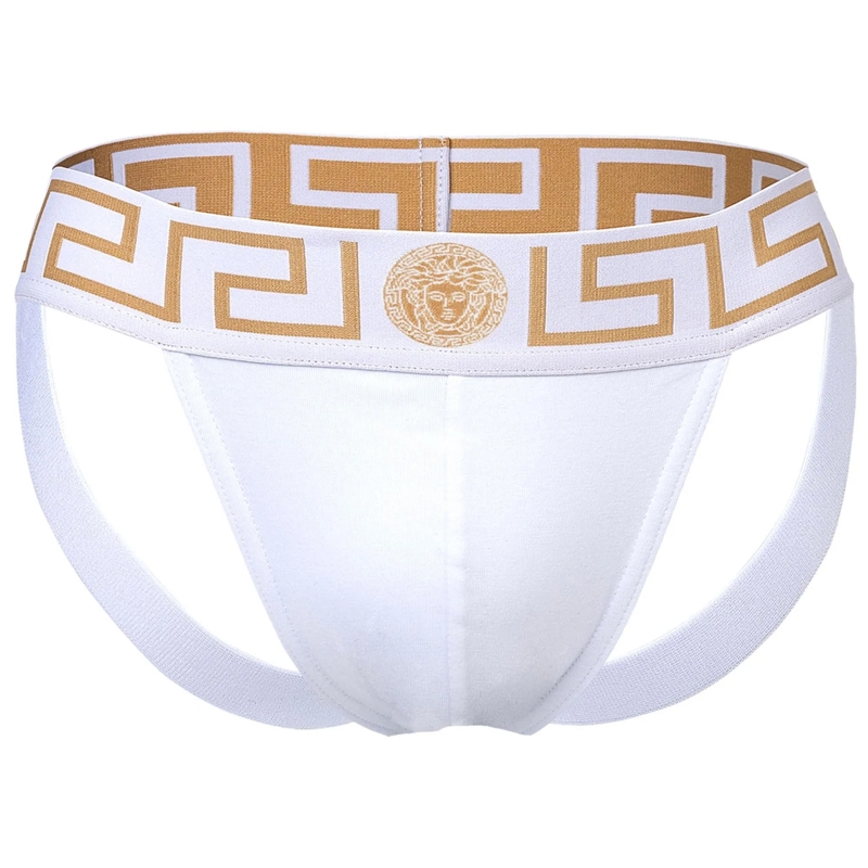 Versace  UNDERPANTS JOCK STRAP JERSEY TOPEKA BI-STRETCH COT weiss