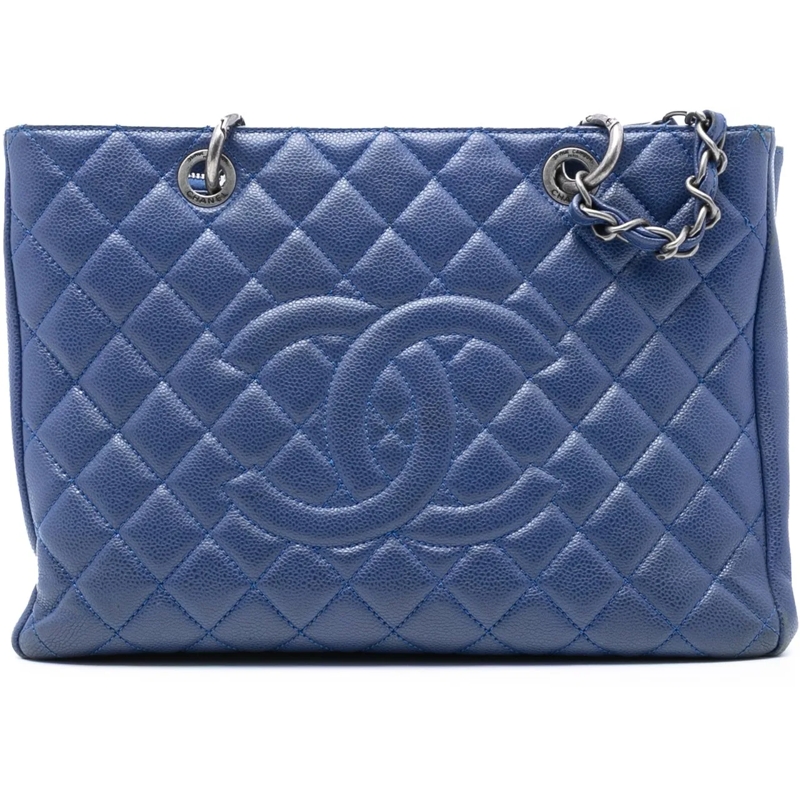 Chanel Shopper Caviar Grand Shopping Tote blau