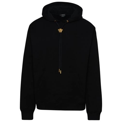 Versace Hoodie Black Cotton Sweatshirt Black