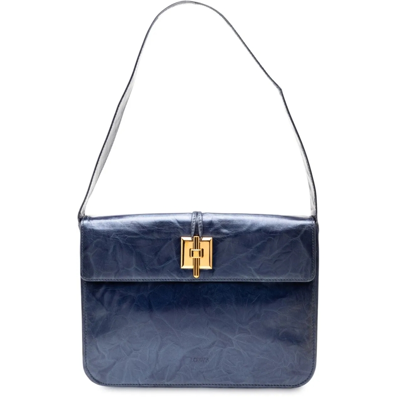 Loewe Sac à bandoulière Leather Flap Shoulder Bag blau