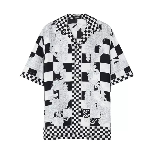 Versace Barocco Checkerboard-Print White/Black Shirt White 