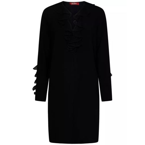 Max Mara Black Long Sleeved- Mini Dress Black Mini robes