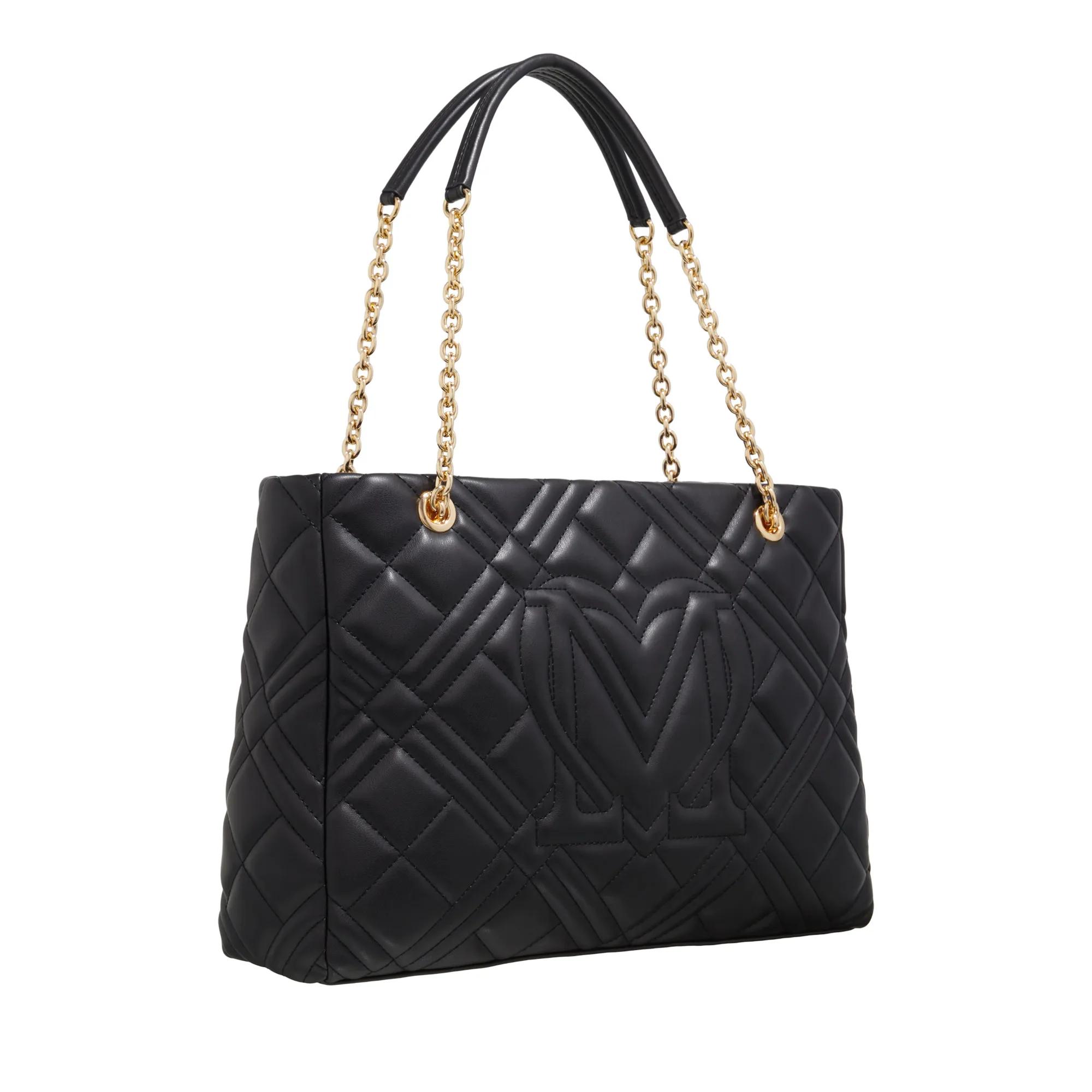 Love Moschino Zwarte Polyethyleen Handtas Lente Zomer Collectie Black Dames