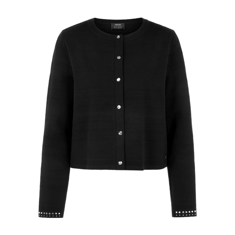 Marc Cain Weste Strickjacke mit Nieten schwarz