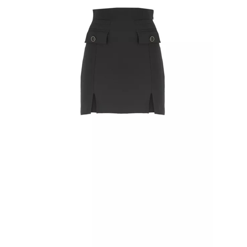 Elisabetta Franchi Crepe Miniskirt Black 