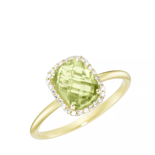 BELORO Ring With 1 Peridot Baguette  9Ct Yellow Gold Anello cocktail