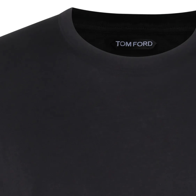 Tom Ford T-Shirt Long-Sleeved Black T-Shirt With Ribbed Cuffs Black(Image 8)