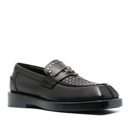 Versace Loafers & Ballerinas - Square-Toe Studded Loafers - Gr. 41 (EU) - in Schwarz - für Damen