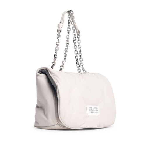 Maison Margiela Sac à bandoulière 'Glam Slam' Cream Leather Crossbody Bag Grey