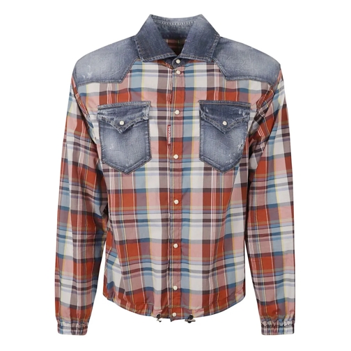 Dsquared2 Panelled Denim Check Shirt Multicolor Skjortor