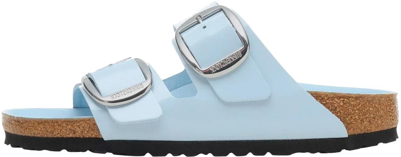 Birkenstock Loafer - Ciabatta Arizona Big Buckle Shine Blue Natural Lea - Gr. 36 (EU) - in Blau - für Herren