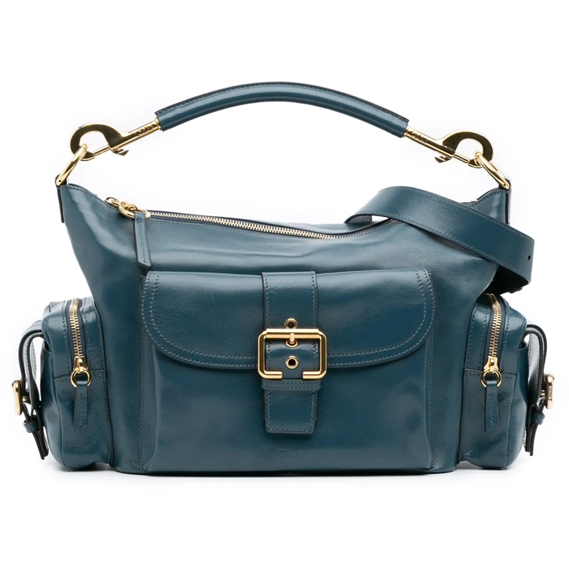 Chloé Sac à bandoulière Shiny Leather Camera Bag blau