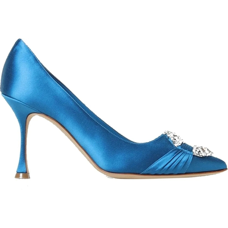Manolo Blahnik Manolo Blahnik Maida 090 Satin Pumps blau Escarpins