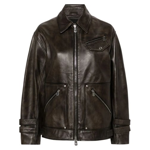 Pinko Übergangsjacke Grotta Leather Jacket Brown