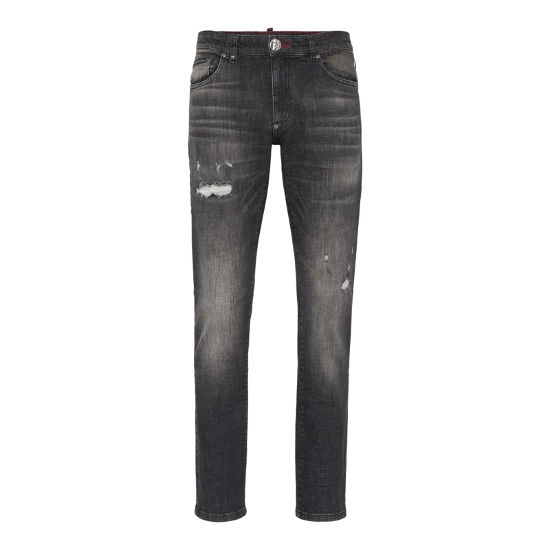 Philipp Plein Jeans mit geradem Bein Supergerader Schnitt dunkel-grau