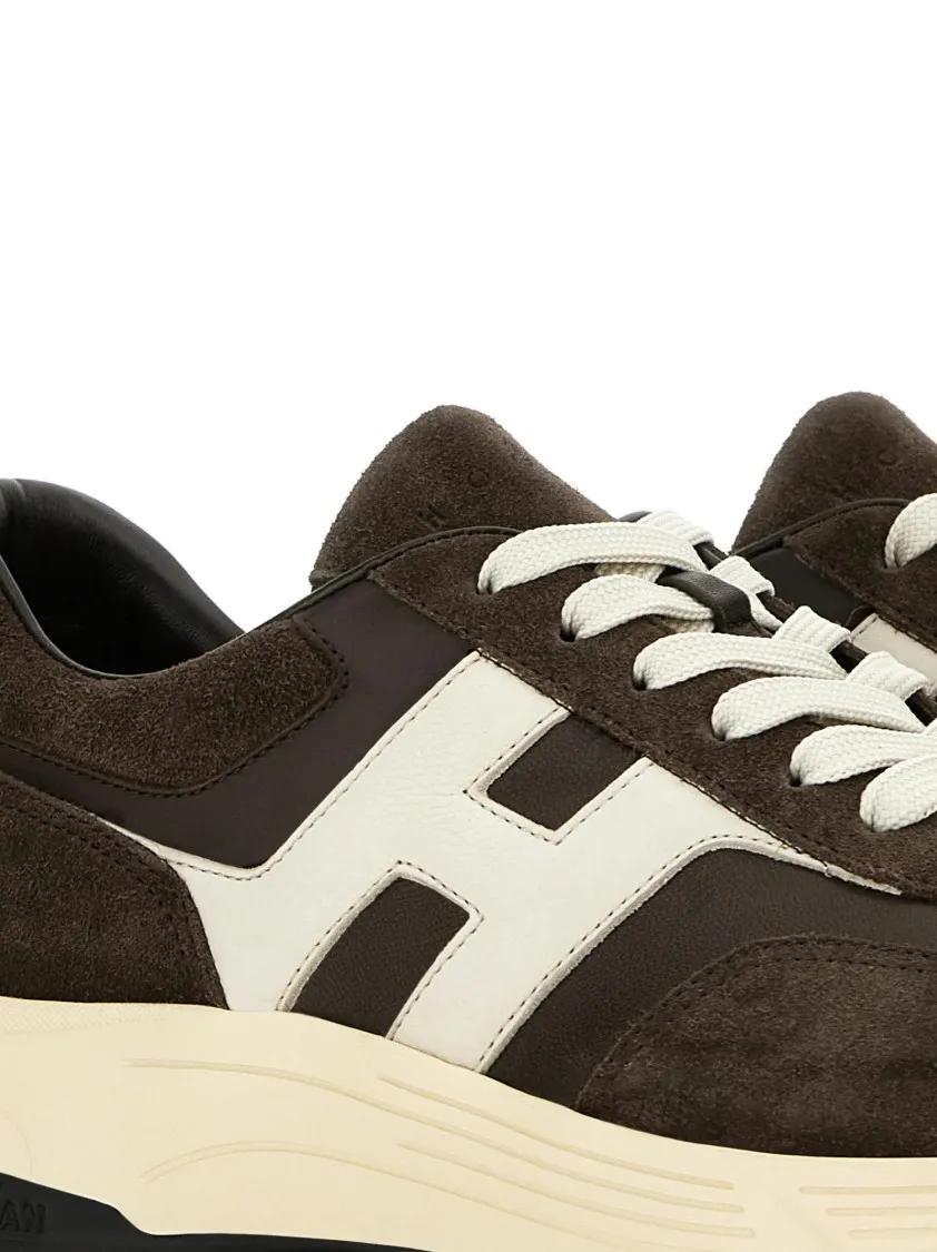 Thumbnail - Hogan Low-Top Sneaker - Brown Suede Sneakers With Leather Accents - Gr. 9 - in Schwarz - für Damen