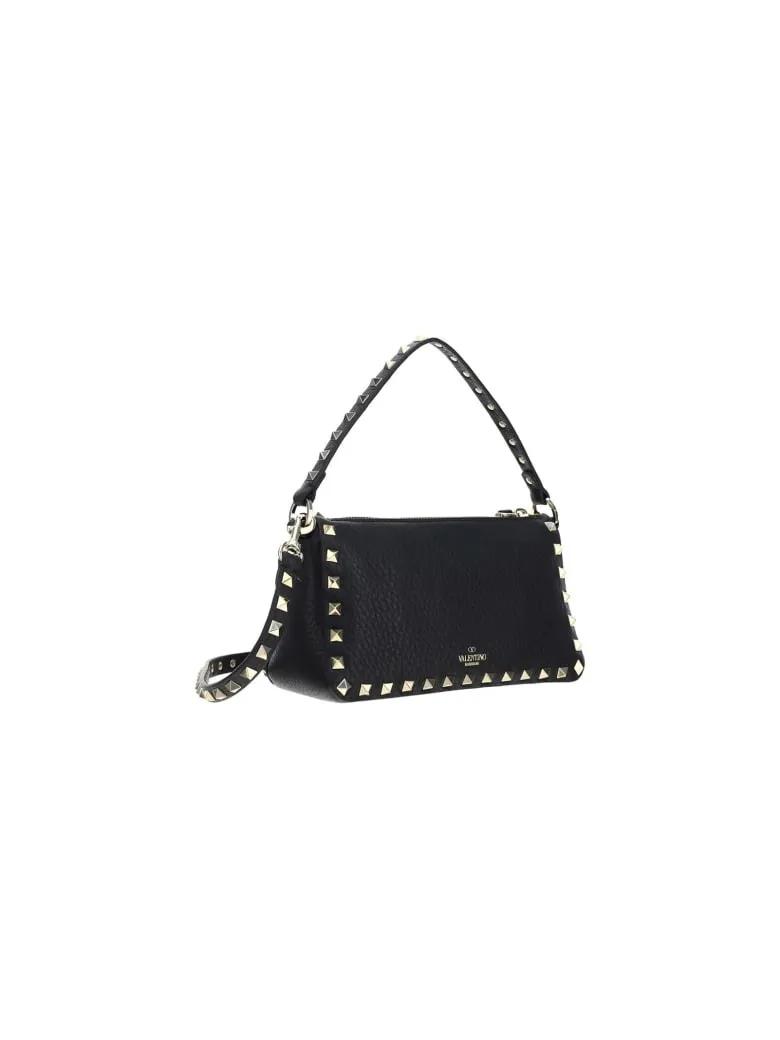 Valentino Shoppers Small Rockstud Shoulder Bag in zwart