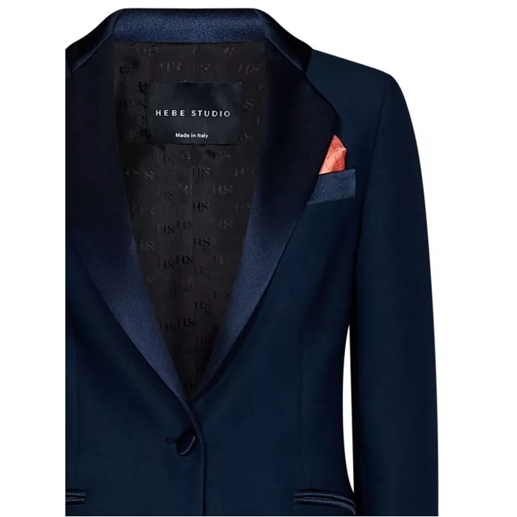 Hebe Studio Navy Blue Cady Suit Blue