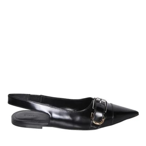 Givenchy Ballerine Glossy Leather Flat Slingbacks With A Sharp Pointe Black (Image 4)