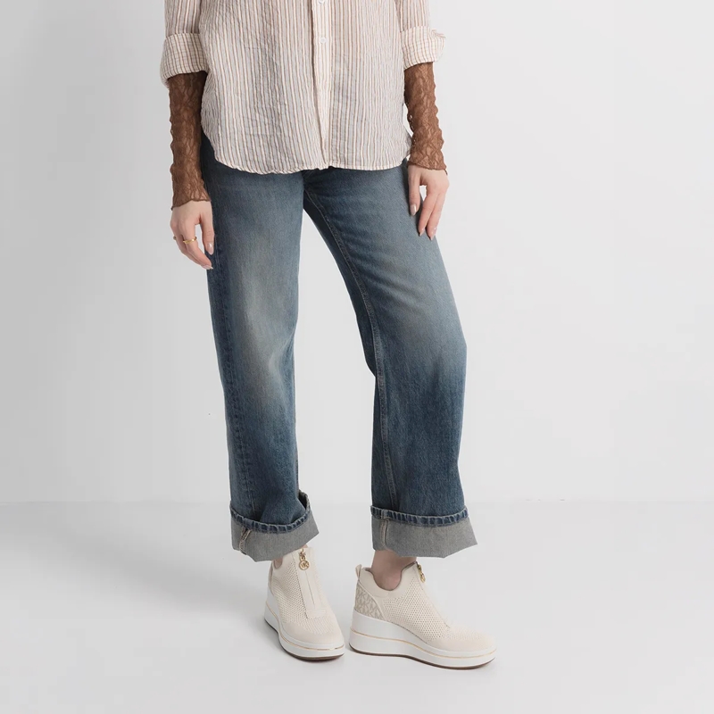 MICHAEL Michael Kors Low-Top-Sneaker Emmy Wedge Zip Slip On Vanilla Mlti(Image 2)