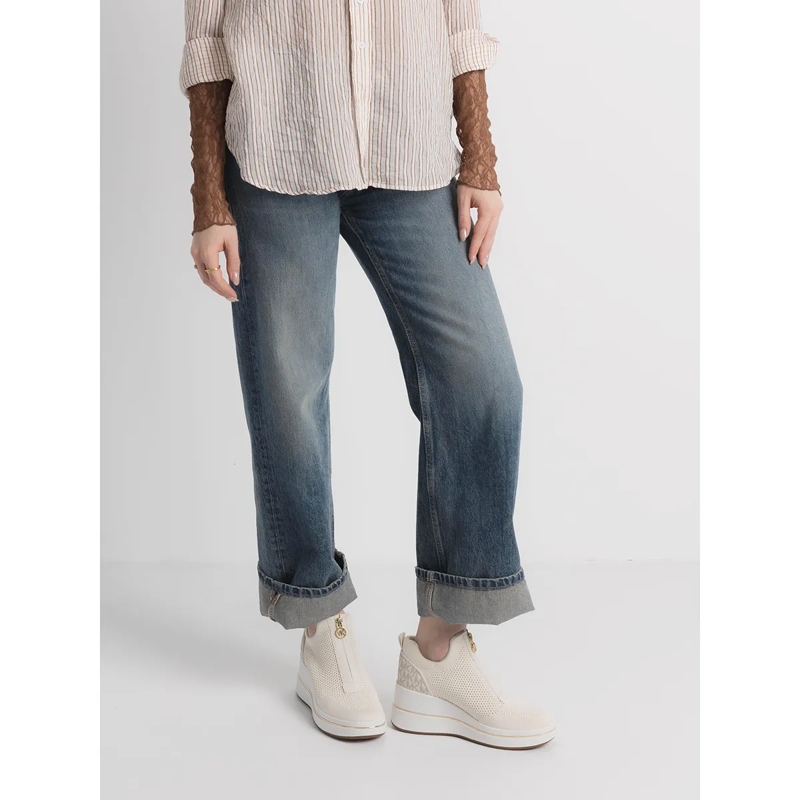 MICHAEL Michael Kors Low-Top-Sneaker Emmy Wedge Zip Slip On Vanilla Mlti(Image 4)